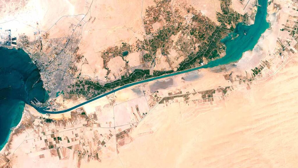 Imagen satelital Canal de Suez