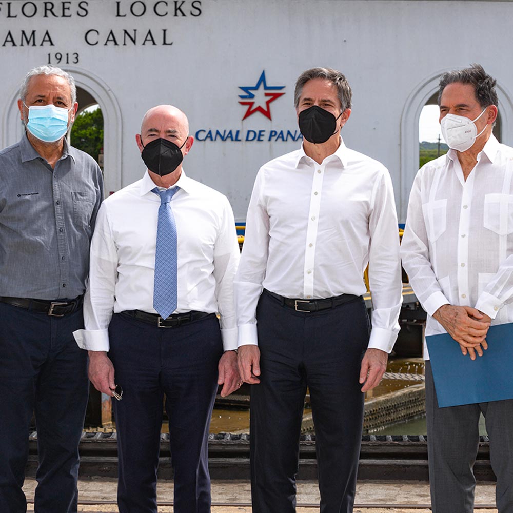 Secretario de Estado de Estados Unidos, Antony Blinken, así como del Secretario de Seguridad Nacional, Alejandro Mayorkas en el Canal de Panamá